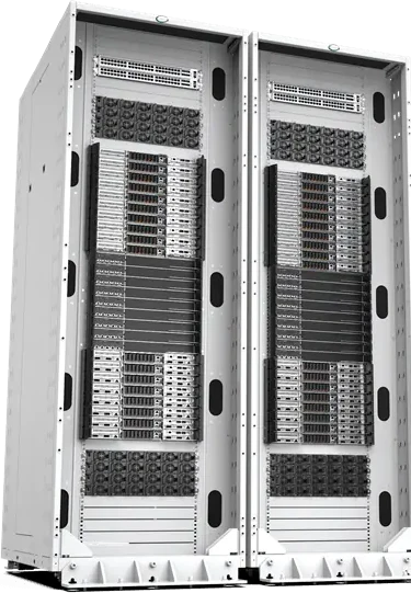 Two Infraclusters server racks, front view